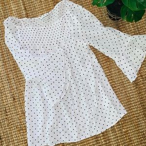 Counterparts Small White Polkadots Off-shoulder Top